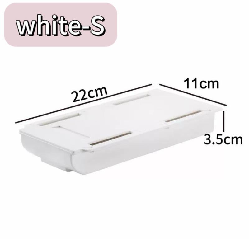 Under Desk Storage Box Invisible Self-Adhesive Type Tray Hidden Table Under Storage Drawers for Pencil Makeup Pen Stationery Box