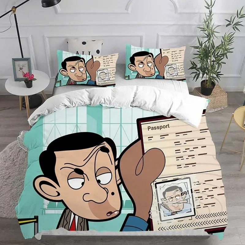 3D Мистер. Комплекты постельного белья Bean Animated Series Одеяло Одеяло Покрывало Пододеяльник Наволочка Наборы Домашний текстиль для спальни
