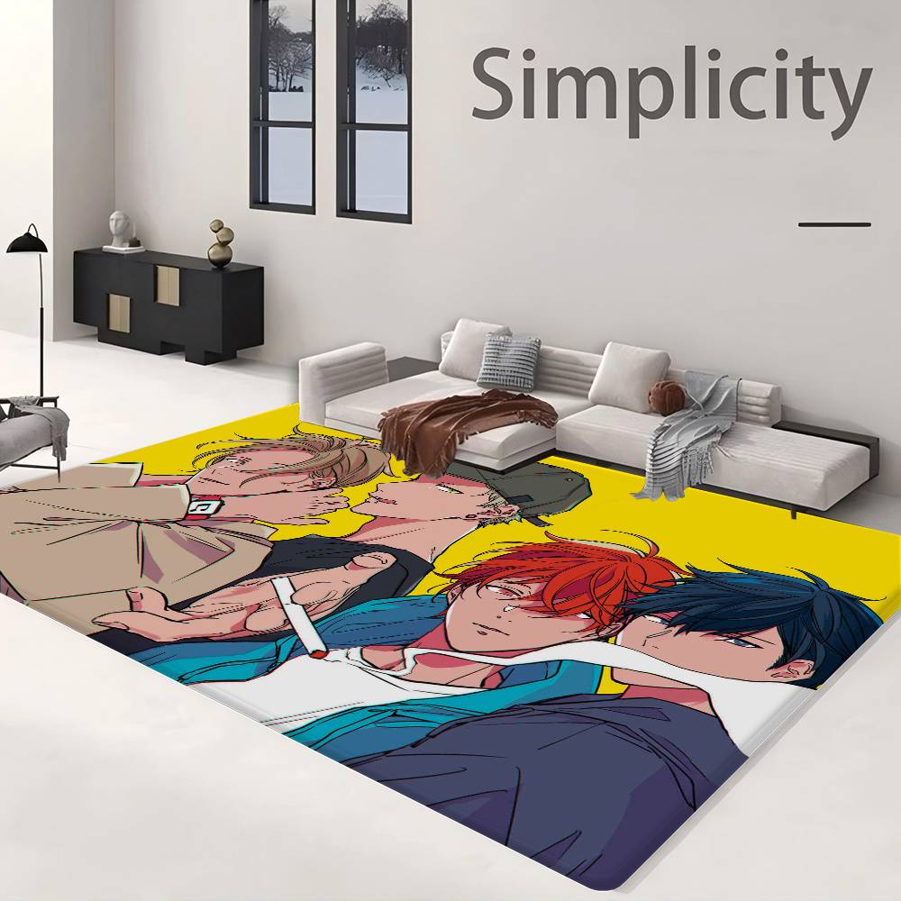 Japanses Cartoon Given Floor Mat Non-Slip Laundry Room Mat Laundry Decor Balcony Child Living Room Household Carpets