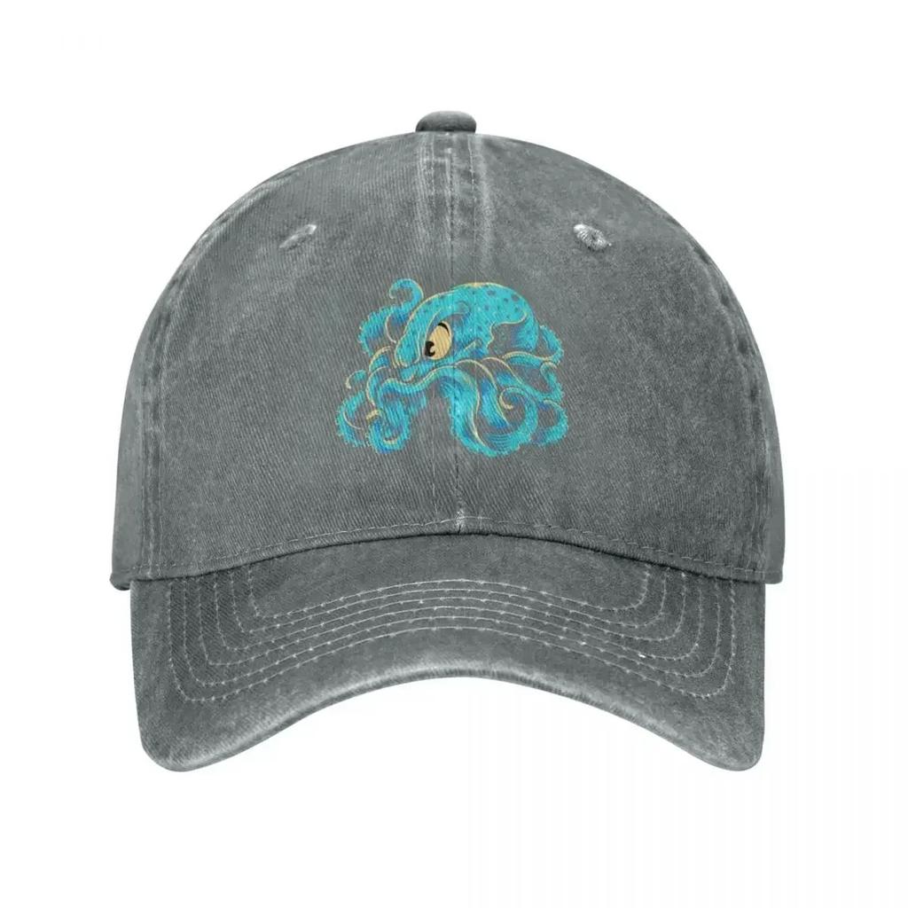 Furious Blue Kraken Baseball Cap Dad Hat Derby Hat Beach Womens Hats 2024 Mens