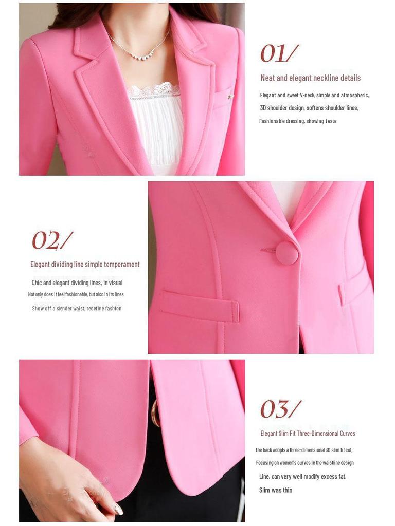 Женский повседневный блейзер приталенного кроя в корейском стиле 2024 года для весны и осени