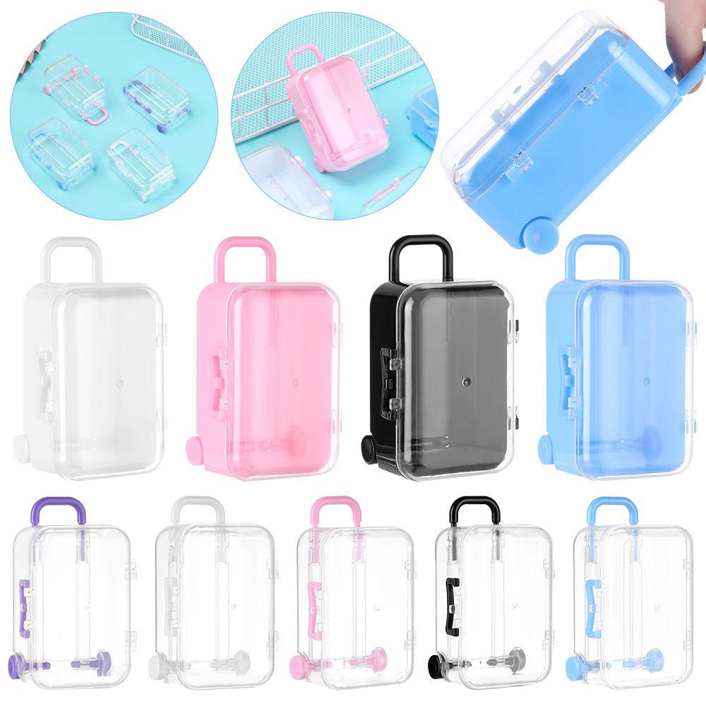 New Plastic Doll Handbag Case Mini Suitcase Lovely Small Clutch Jewellery Box Dolls Miniature Toys