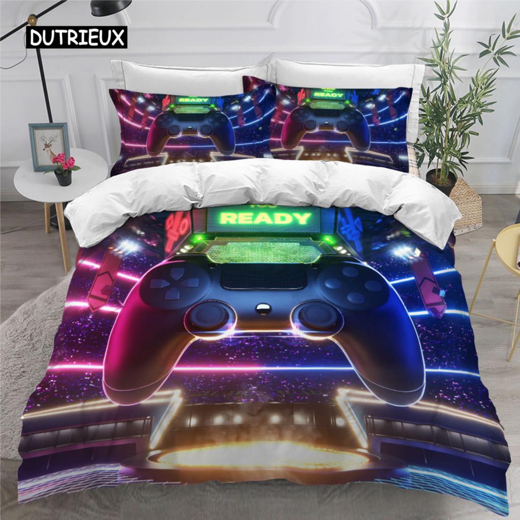 Комплект постельного белья Gamer для мальчиков, игровой комплект постельного белья для подростков, чехол для видеоигр, чехол для PlayStation King Size, 2/3 шт., пододеяльник