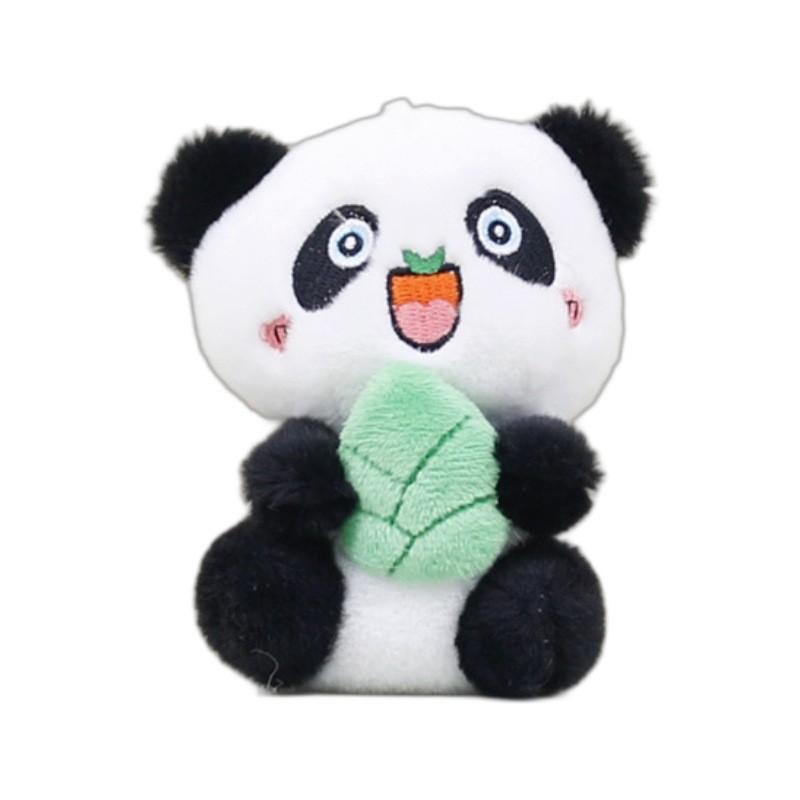 Cute Panda Stuffed Animal Keychain Soft Pp Cotton Plush 12 Cm Black Brown