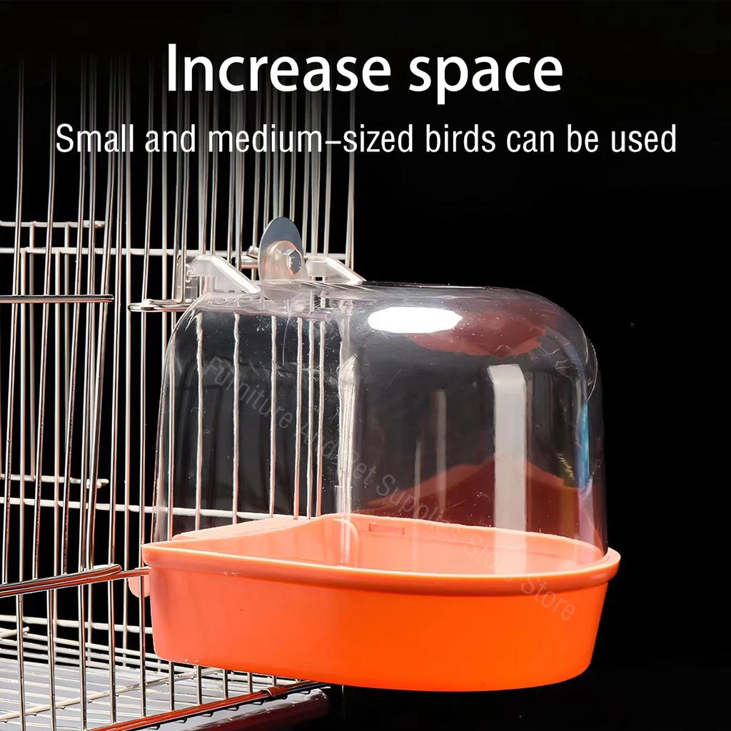 Hanging Bird Bath Box, Parakeet Shower Caged ,Parrot Bath Box Bird For Pet Brids For Canary, Budgerigar, Cockatiel,Parrots
