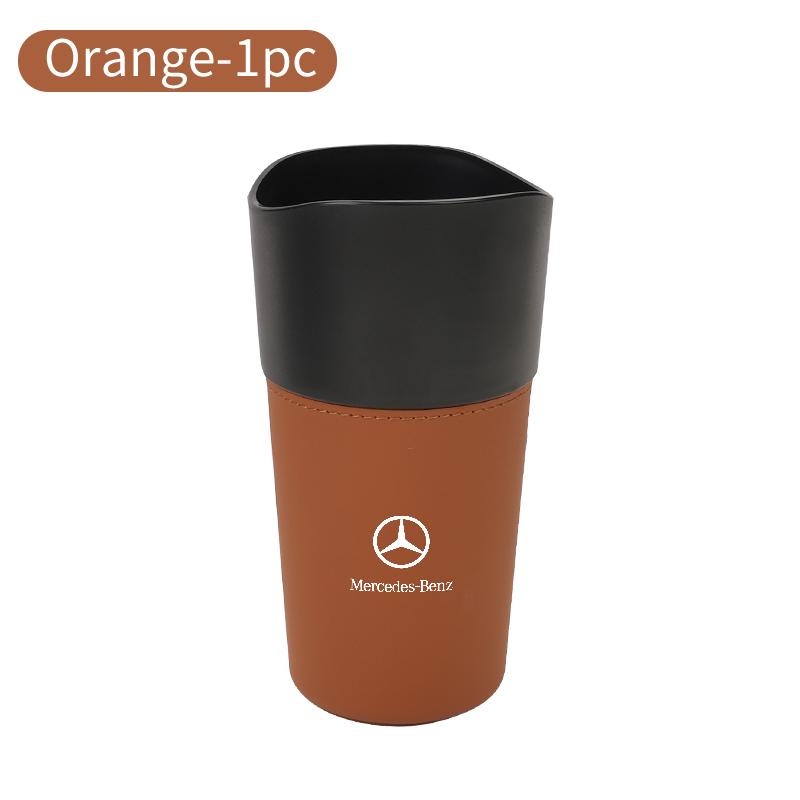 Car Mini Trash Can Cup Holder Accessory Garbage Organizer For Benz C180 C300 W124 W176 W177 C200 C260 GLC CLE CLA AMG