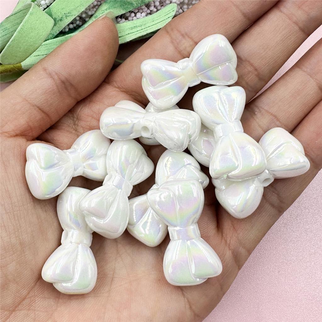 Necklace Big Bow Beads Dazzle Key Chain Making 10pcs for Bracelet 15.8*28.8mm Acrylic Beading Material Fashion Pendant Accessories