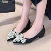 Модная обувь с жемчугом, с острым носком, на толстом каблуке, женские туфли-лодочки, элегантные летние сандалии 2025, лоферы, сексуальные женские туфли