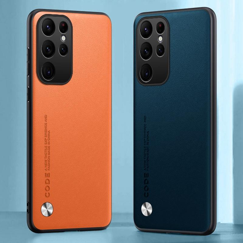 Роскошный чехол из искусственной кожи для Samsung Galaxy S24 Ultra 5G, задняя крышка из ТПУ-силикона, полная защита для телефона Samsung S24 Ultra