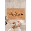 Hello Written Black Heart Doormat