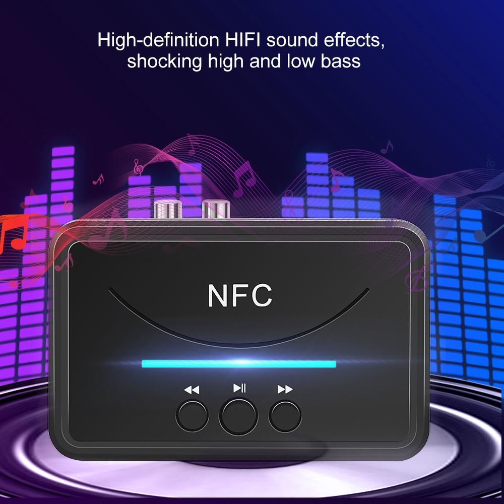 BT200 NFC Bluetooth 5,0 аудиоприемник беспроводной стерео Bluetooth аудио адаптер NFC 3,5 мм AUX RCA музыкальный звук автомобильный динамик новейший