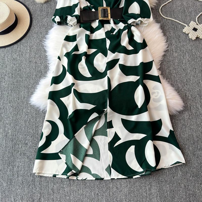 Французский стиль, длинное летнее новое женское платье, высококачественная фактура, изысканное платье с V-образным вырезом