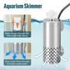 Stainless Steel Aquarium Surface Oil Skimmer Self-priming Fish Tank Filter Oil Film Processor