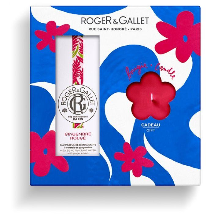 Roger & Gallet Coffret Eau Parfumée Bienfaisante Gingembre Rouge 100 ml et sa Bougie Parfumée