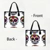 Sugar Skull Pattern Daily Tote Bag for Women Portable Travel Shoulder Bag Casual Handbag