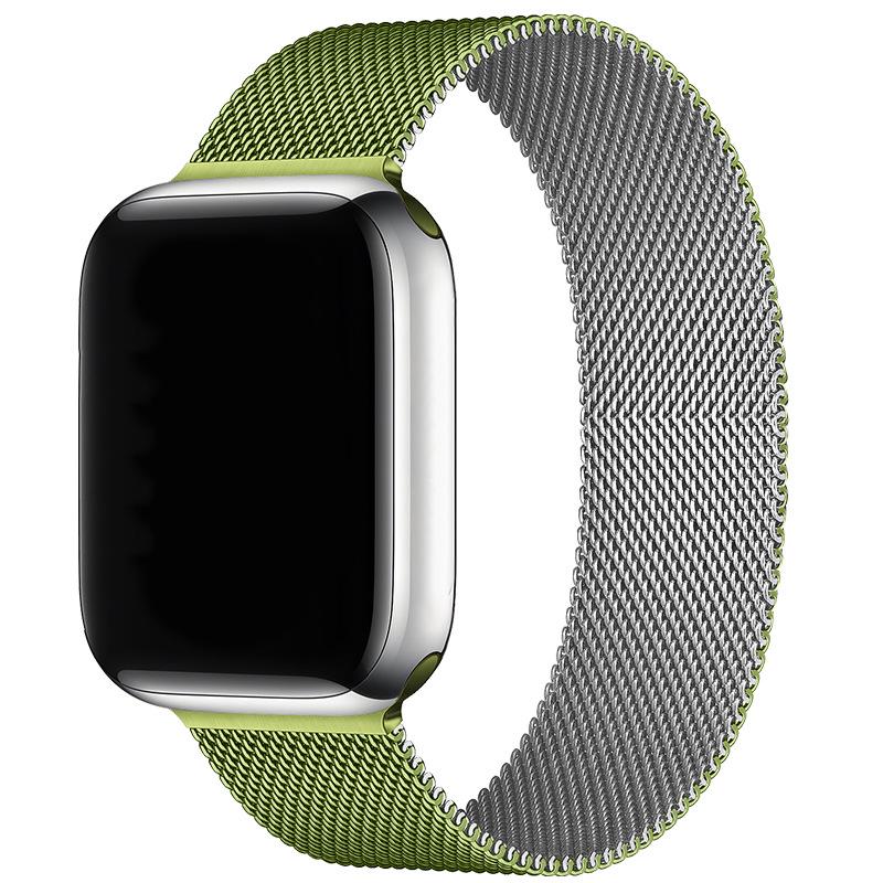 Совместим с Apple Watch S10 Магнитный стальной миланский ремешок для iWatch 5-9 SE.