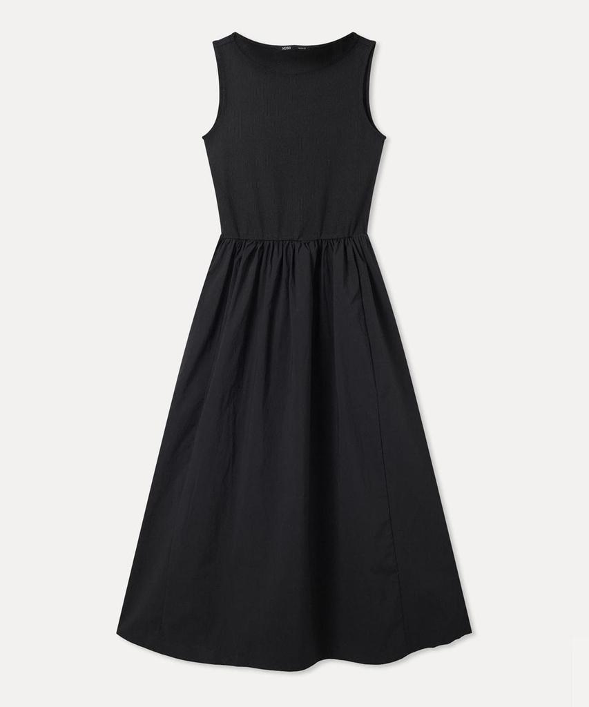 MIXXO Комбинированное длинное платье без рукавов_Miwowg702G