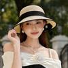 Новая французская соломенная шляпа в стиле Хепберн женская летняя, с черным ремешком, плоским верхом, для защиты от солнца, солнцезащитная, праздничная, верхняя шляпа