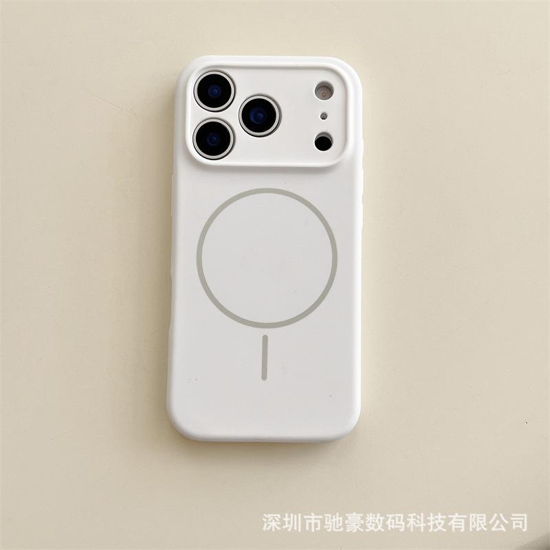 Применимо к чехлу для мобильного телефона iPhone17promax, тонкое кольцо, магнитное всасывание, жидкий силикон, Apple 16, ощущение кожи, противоударный чехол 15