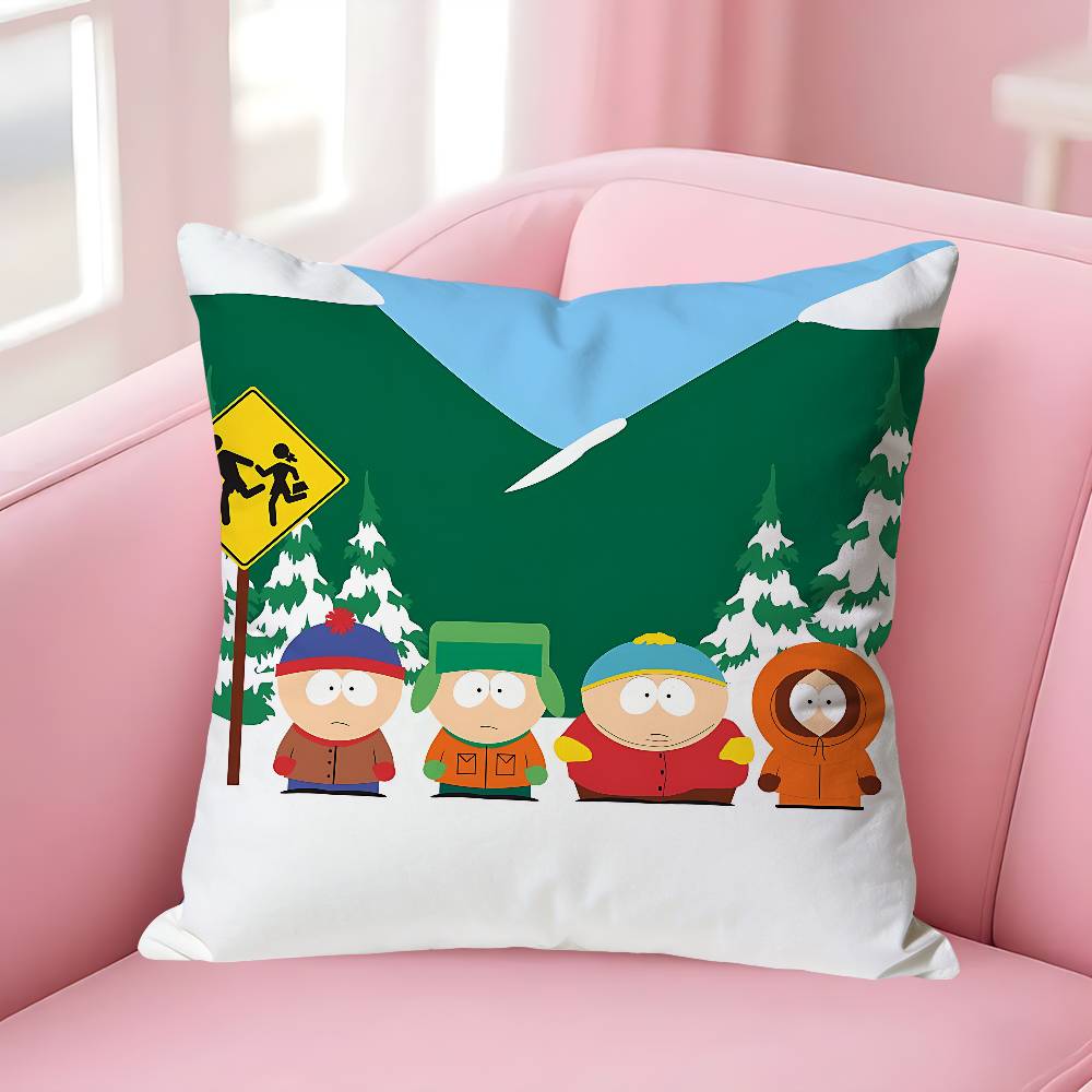 Funny SSouth ParksS Anime Celebrity Merchandise AllMatch Printed Pillow Case Sofa Car Office Room Decoration Protector