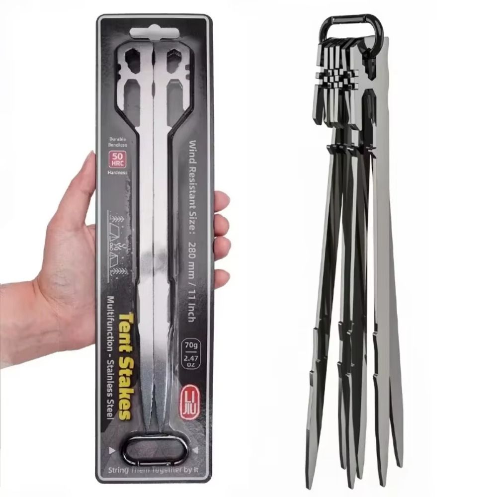6Pcs/set Wind-Resistant Camping Tent Stakes Heavy Duty Garden Ground Nail Outdoor Travel