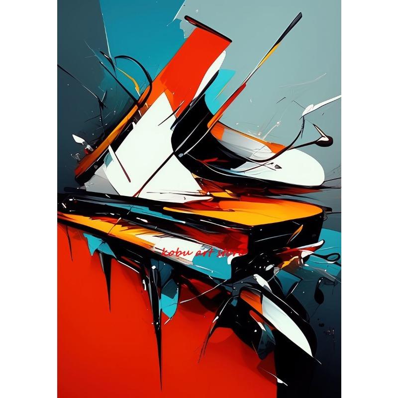 Музыкальные инструменты Гитара Саксофон Пианино Кларнет Абстрактные Плакаты Принты Холст Живопись Настенная Картина для Декора Гостиной