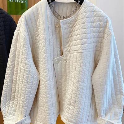 Женская осенне-зимняя ретро куртка неправильной формы однотонная повседневная теплая куртка с длинными рукавами