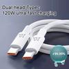Кабель для быстрой зарядки 120 Вт 10 А с двумя разъемами USB-C, кабель для сверхбыстрой зарядки, кабель для передачи данных с USB-C на USB-C с поддержкой Power Delivery для Samsung для Xiaomi