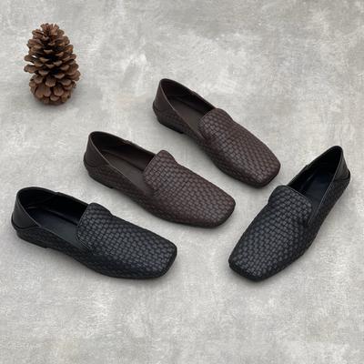 Новая женская обувь в стиле кэжуал из мягкой кожи с квадратным носком