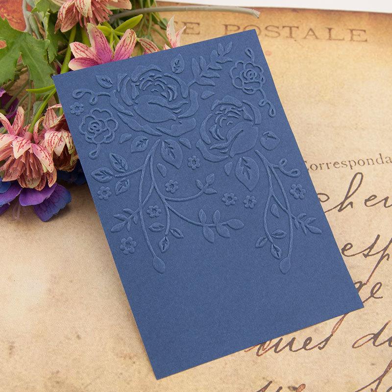 Flower Rose Branch Frame Plastic Embossing Folder for Scrapbooking DIY Photo Album Card Decor Art Template Plant Vine Rattan