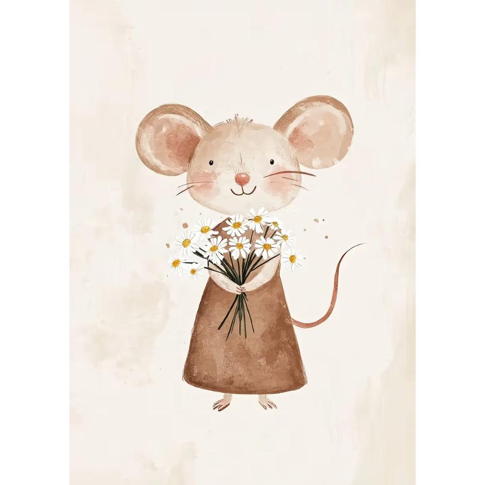 Smiling Animals Watercolor Posters Cute Tiger Giraffe Birthday Party Prints Canvas Wall Pictures Home Kid's Room Dec