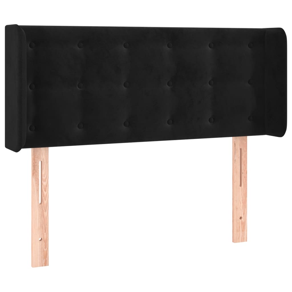 LED Headboard in Black 83 x 16 x 78 88 cm Velvet