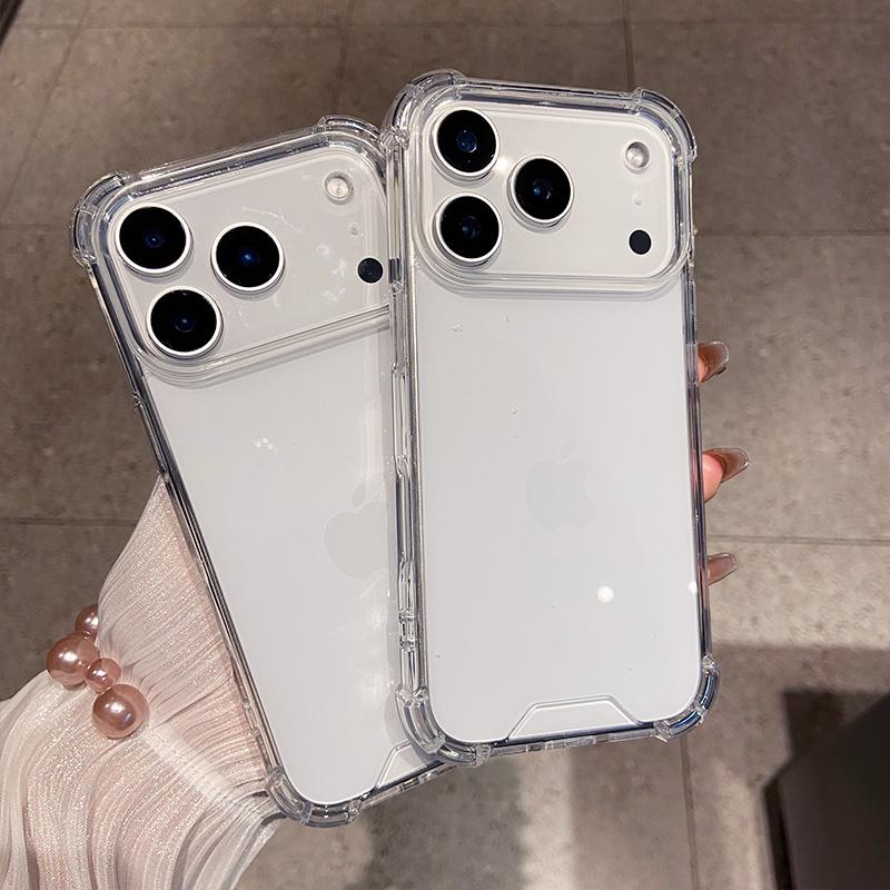 Роскошный прозрачный противоударный чехол с усиленными углами для iPhone 17 Air 16 15 14 Pro Max, акриловая задняя крышка-оболочка