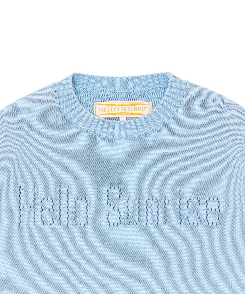 HELLO SUNRISE Hs Классический вязаный свитер с опечаткой_Винтажный синий