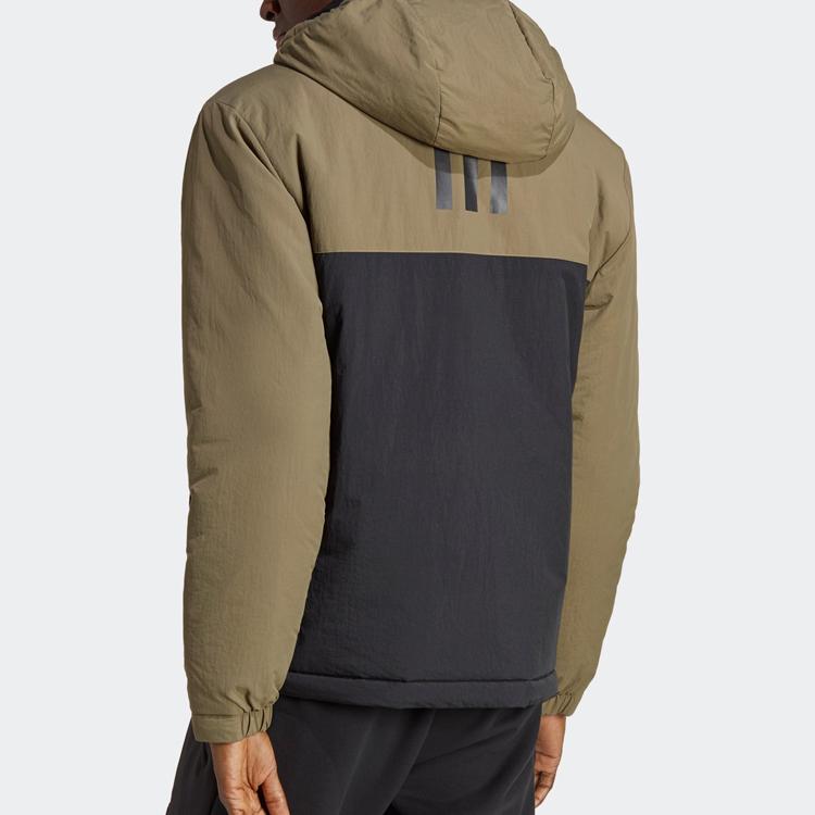 Adidas Puffer Jackets Men's Strata Olive Green Hooded Moderate Other HM2264