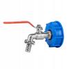 Faucet for Mauser: Ibc Nut S60X6 Faucet with outlet for Gz 3/4", Hose plug 1/2" and nipple