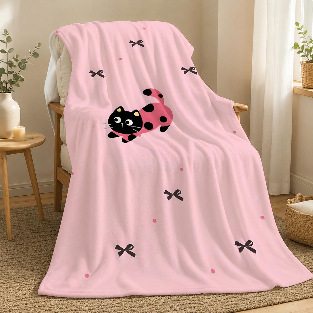 Cute Animals Cats and Dogs Animal Throw 240g flannel blanket, suitable for sofas, beds, offices, exquisite gift blankets