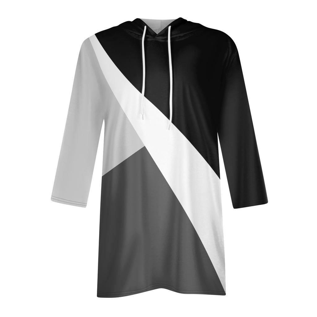 Женские толстовки, повседневные рубашки с рукавами 3/4, модные туники с принтом, топы с карманами