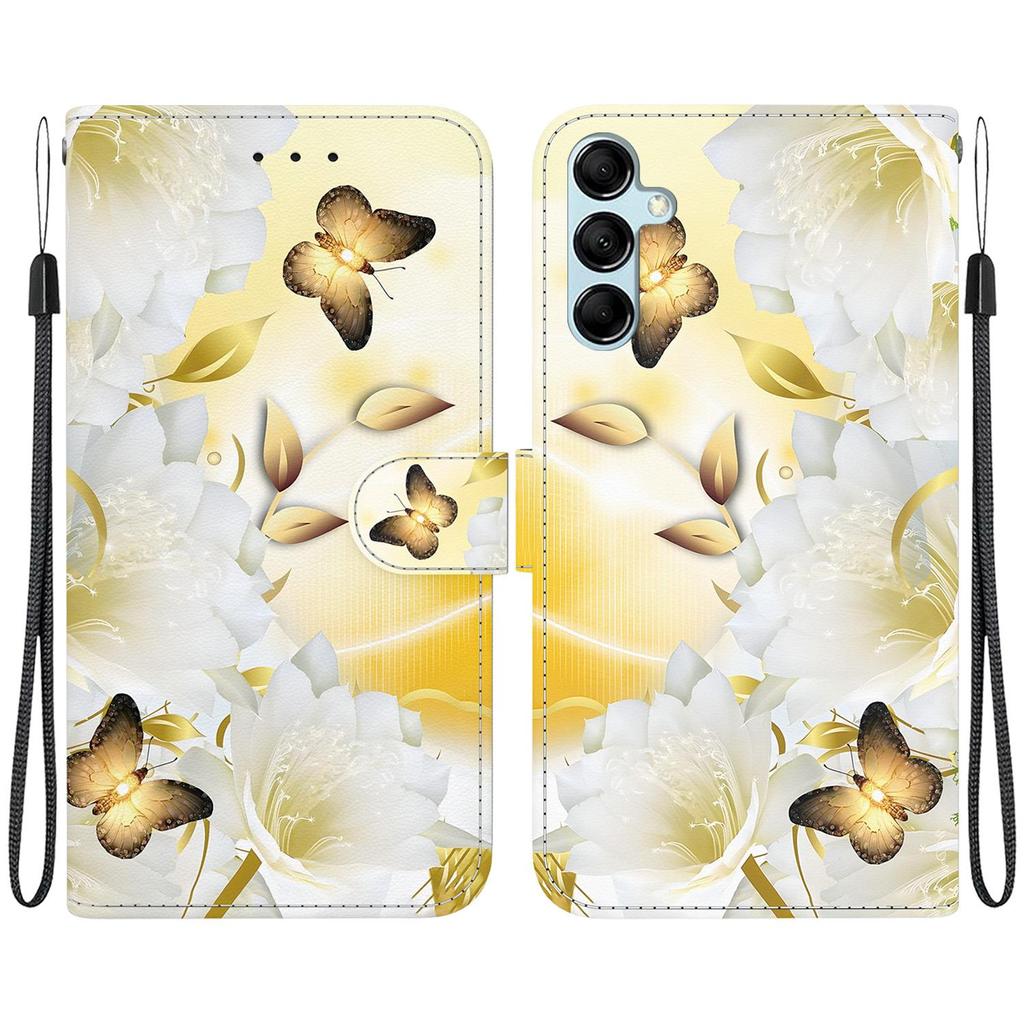 3D Art Painting Sakura Flower Butterfly Pattern Leather Phone Wallet Case Book Stand For Huawei Moto Oppo Realme 10 Girls Magnetic Card Flip Cover Bag
