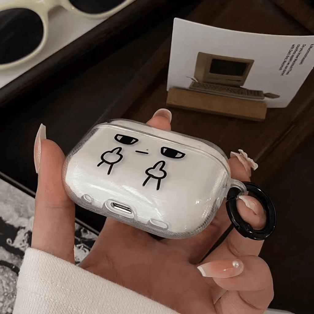 Применимый чехол для наушников Apple Airpodspro1 поддельное выражение чехол для наушников 1/1/1/pro мягкий чехол прозрачный
