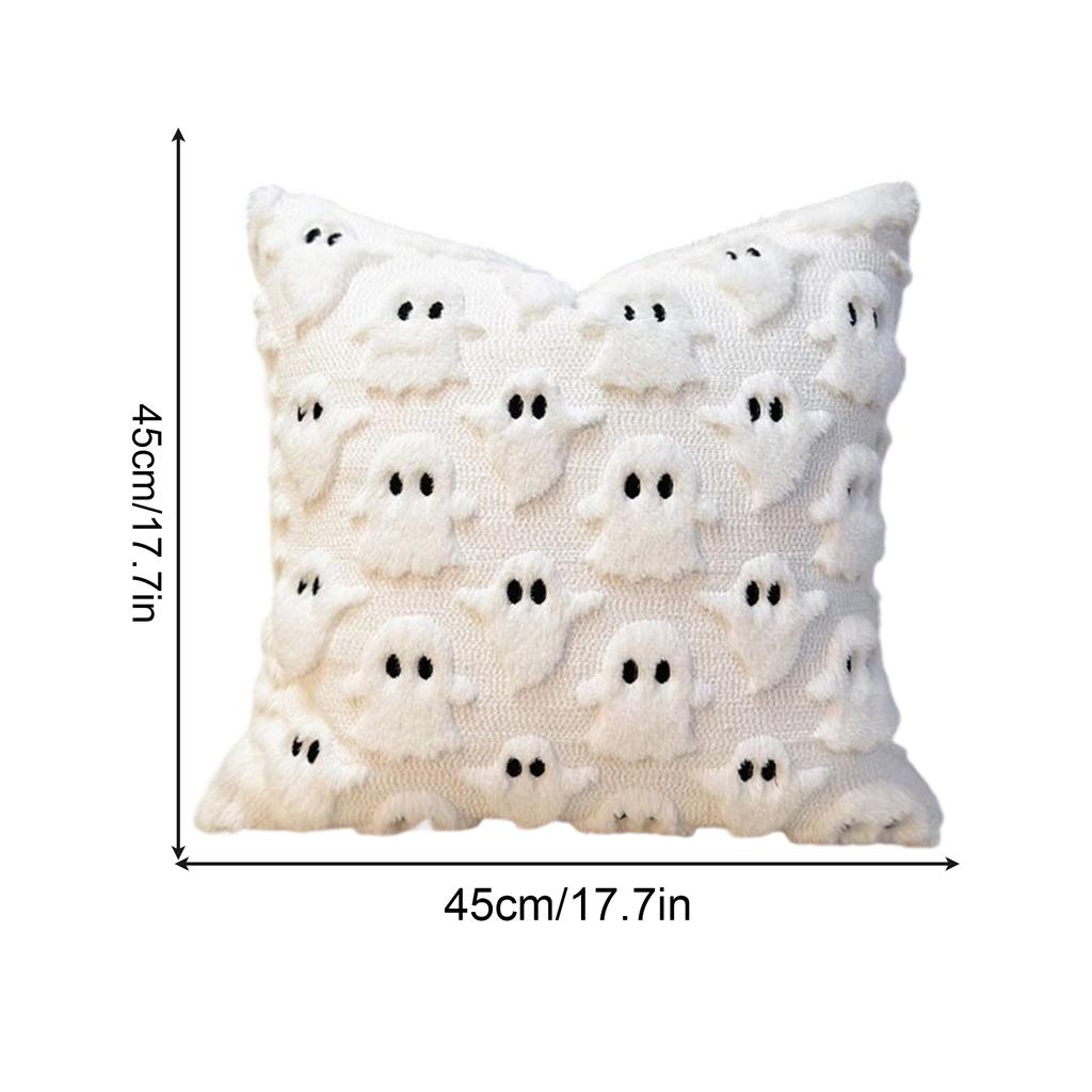 2Pcs Halloween Decoration Throw Pillow Cover Pumpkin Ghost Quilting Plush Autumn Thanksgiving Harvest Home Living Room Decor