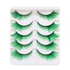 5Pairs Masquerade Fox Cat Eye Eyelashes Dramatic Look Eyelash Extension Green Blue Colored Lashes