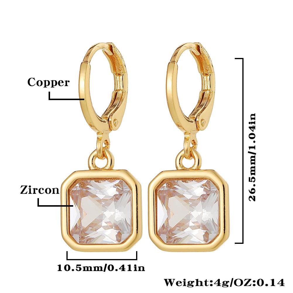 Квадратные серьги-капли с цирконом, новые женские модные украшения, серьги-гвоздики с дикой индивидуальностью