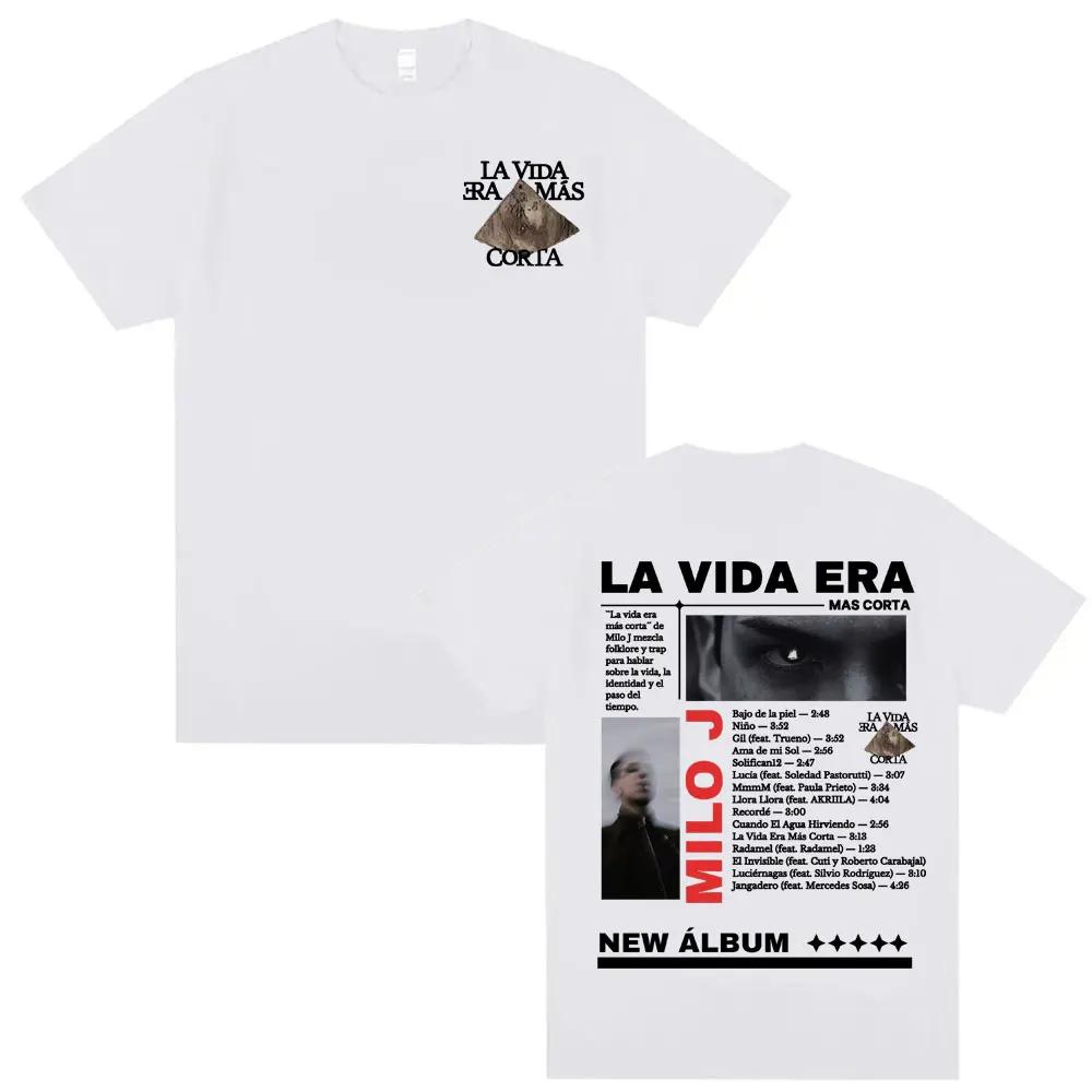 Rapper Milo J La Vida Era Mas Corta New Album Tour Graphic Tee Shirt Unisex Women Harajuku Hip Hop Short Sleeve Tshirts Streetwear
