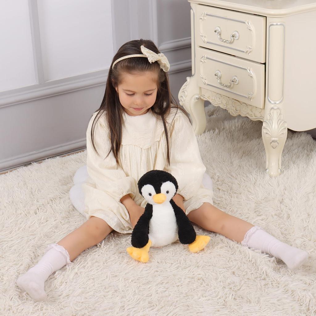 Apricot Lamb Black Velvet Penguin Plush Toy for Soft and Fluffy Black Velvet Penguin for Girls and 23cm Kids, Cute, Boys,