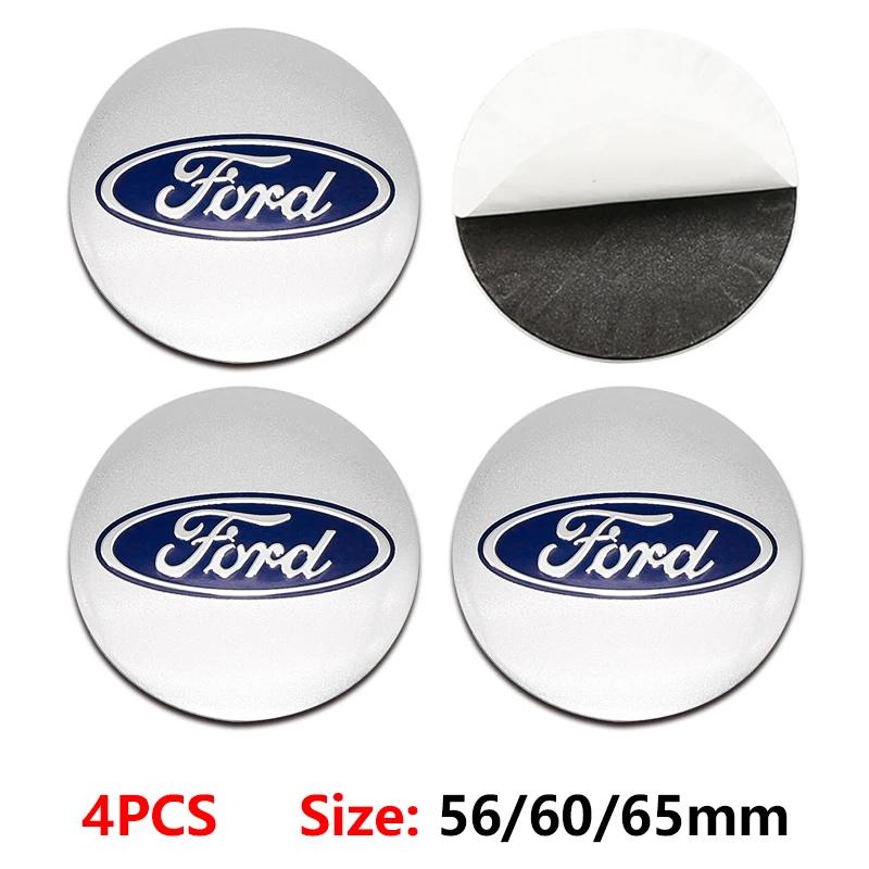 New 2026 Car Sticker 4pcs 56/60/65mm Car Exterior Decorative Accessories Wheel Hub Center Cap Stickers Accessories For Ford Focu