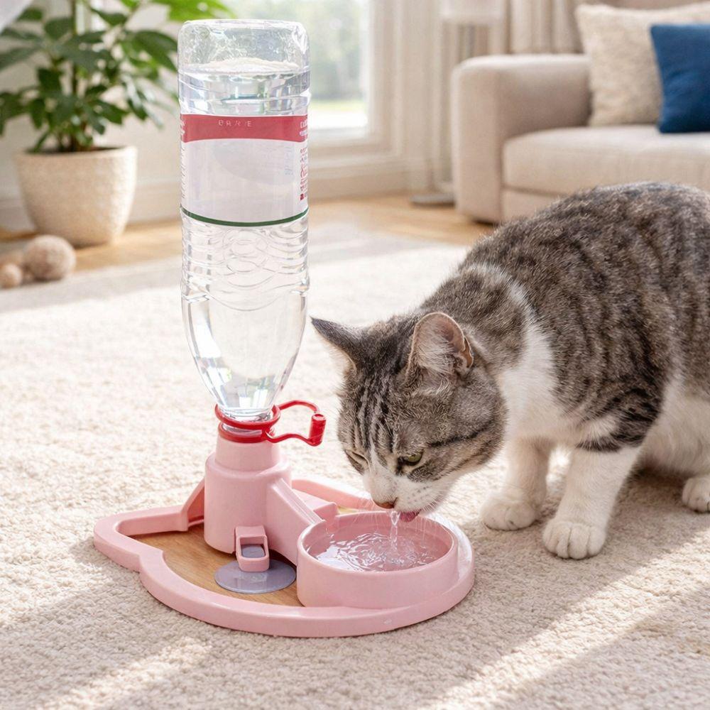 Automatic Water Renewal Cat Drinking Machine Non Plug in Splash-proof Pet Water Bowl Stable Base Wet Chin Prevention