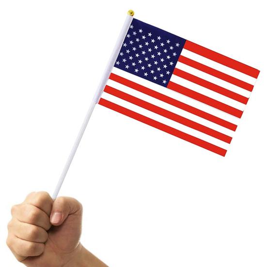20Pcs USA United States Mini Fade Small Resistant Hand Held Flags Miniature American US