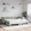 VidaXL Daybed with Trundle Bed Light Grey 90x200 Cm Velvet 3196691