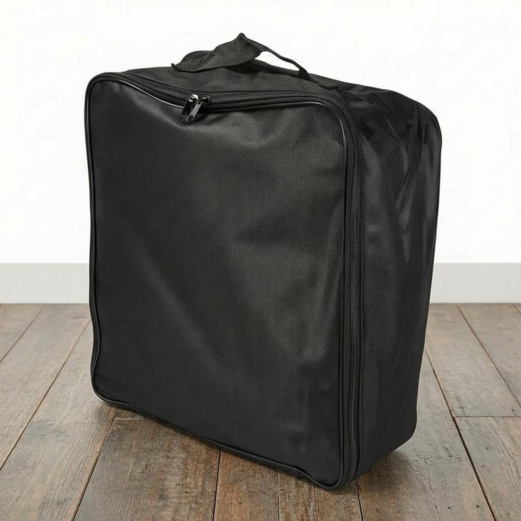 Woven Textile Storage Bag Structured Zippered Storage Bag Container Black